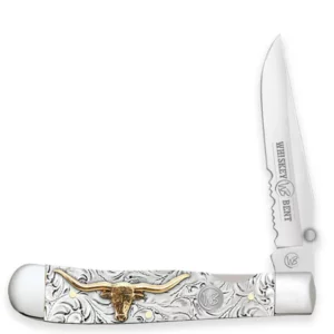 Whiskey Bent Pocket Knife 'Trapper' Single Locking Blade with Clip 50/50 Serrated Toro KWB16-22