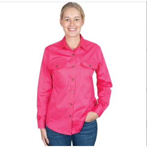 Just Country Women's Work Shirt Brooke Hot Pink 50502HPK