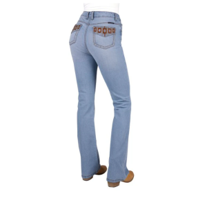 Pure Western Women's Jeans 'Liz' High Rise Boot Cut Light Sky PCP2213039