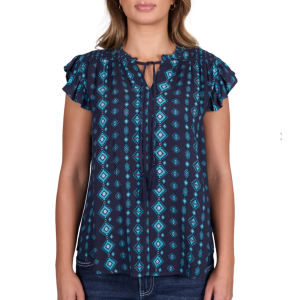 Pure Western Women's Blouse 'Estella' Sleeveless Navy P5S2572114