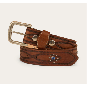 Ringers Western Women's Belt 'Diamond T' Tan/Silver 425014RW-TAN/SLV