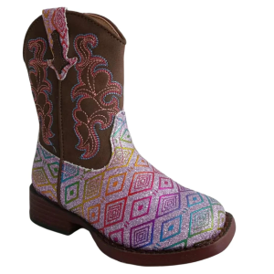 Roper Girl's Boots Toddler 'Glitter Maya' Pink Aztec Glitter 09-017-1901-3617 PI