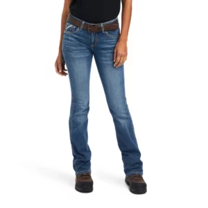 Ariat Women's Jeans Rebar Riveter Work Flex Perfect Rise Boot Cut Malibu 10041067