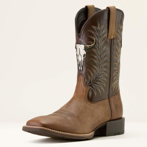 Ariat Men's Boots 'Sport Steer Skull' Sandstorm/Bitter Chocolate10064053