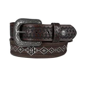 Wrangler Men's Belt 'Brayson' Leather Dark Tan X5S1965BLT