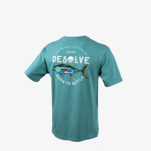 Desolve Men's T-Shirt 'Born To Battle Yellowfin' Spruce