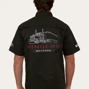 Ringers Western Men's Shirt 'Big Rig' Short Sleeve Charcoal