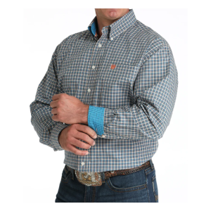 Cinch Men's Shirt 'Classic Fit' Blue Plaid MTW1105954