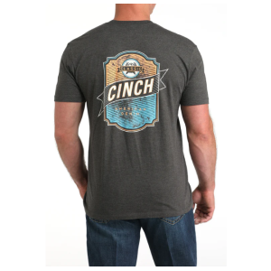 Cinch Men's T-Shirt 'Back Screen Print' Charcoal MTT1690691 CHR