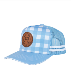 Roper Trucker Cap Mini Plaid Cornflower Blue/White RC2509