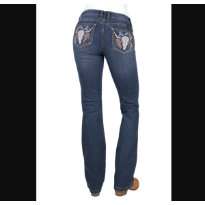 Pure Western Women's Jeans 'Bec' Mid Rise Boot Cut Indigo