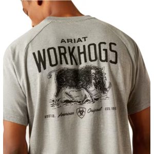 Ariat Men's Rebar T-Shirt 'Workhog' Medium Heather Grey 10054447