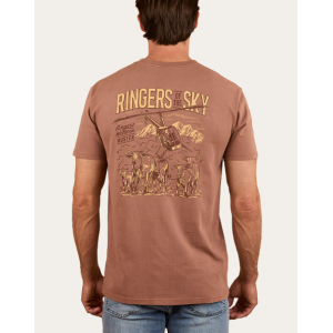 Ringers Western Men's T-Shirt 'Ringers Of The Sky' Stock Fit Saddle Brown 124074RW-SDB