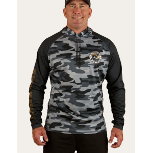 Ringers Western Men's Fishing Shirt 'Big Catch' Hooded Black/Camo 424040RW-BLK/CMORW
