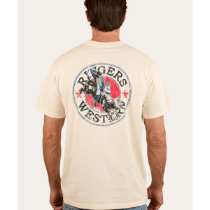Ringers Western Men's T-Shirt 'Bucking Bull' Loose Fit Saddle Brown 124069RW-OWH
