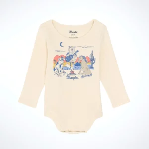 Wrangler Baby Bodysuit Graphic Knit Long Sleeve Oatmeal 112367542