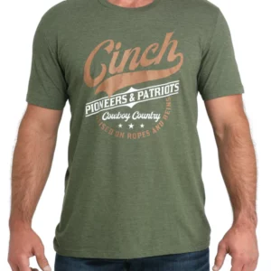 Cinch Men's T-Shirt 'Pioneers and Patriots' Olive MTT1690695 OLV