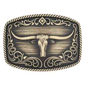 Montana Silversmiths 'Longhorn Legend' Heritage Attitude Belt Buckle A973C