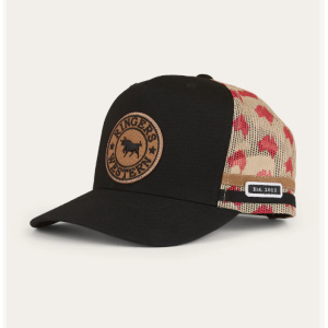 Ringers Western Trucker Cap 'Aussie Rules' Deep Fit Black or Charcoal/Clay