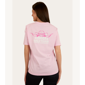 Ringers Western Women's T-Shirt 'Country Club' Loose Fit Ballet Pink 224066RW-BP