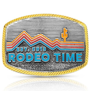 Montana Silversmiths Belt Buckle 'Retro Rodeo Time' A1042DB