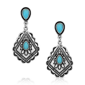 Montana Silversmiths Earrings 'Say No More' Turquoise AER6254