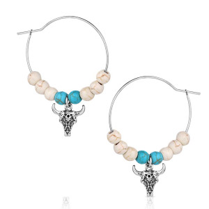 Montana Silversmiths Earrings 'Ivory Skies' Beaded Hoop AER6255