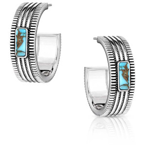 Montana Silversmiths Hoop Earrings 'Turquoise Sky' ER6111