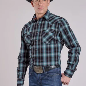 Roper Men's Shirt 'West Made Collection' Plaid Blue 03-001-0062-0710 BU