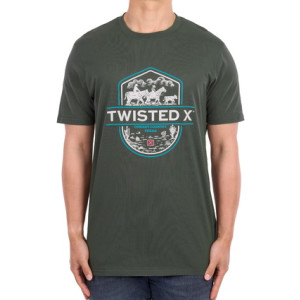 Twisted X Men's T Shirt 'Tim' Short Sleeve Green A5S1557006