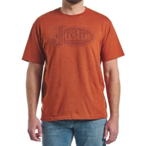 Justin Men's T Shirt 'Longhorn Skull' Rust Heather JJG3160
