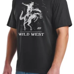 Justin Men's T Shirt 'Wild West' Black JJG3163