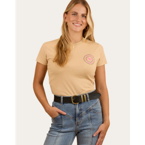 Ringers Western Women's T-Shirt 'Signature Bull' Classic Fit Dark Sand