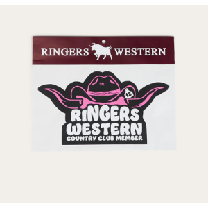 Ringers Western 'Country Club' Die Cut Sticker Pink or Black