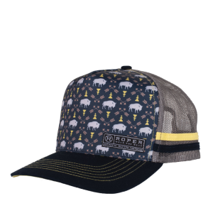 Roper Trucker Cap Bison Print Navy RC2501