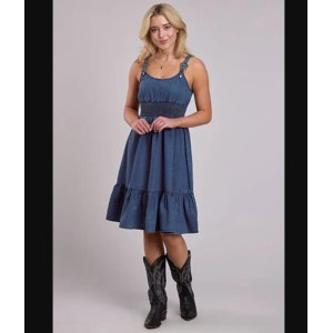 Roper Women's Dress Five Star Collection Sleeveless Solid Blue 03-057-0594-6173 BU