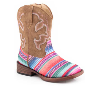 Roper Girl's Boots Kid's 'Glitter Serape' Serape/Tan 09-018-1901-3115 PI