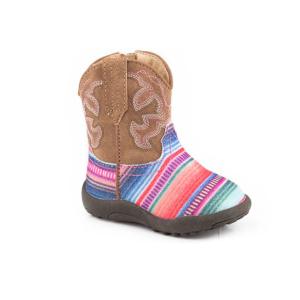 Roper Girl's Boots Infant Cowbaby 'Glitter Serape' Serape/Tan 09-016-1901-3115 PI