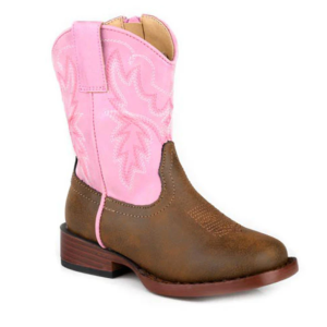 Roper Girl's Boots Toddler 'Gretchen' Tan/Pink 09-017-0191-3692
