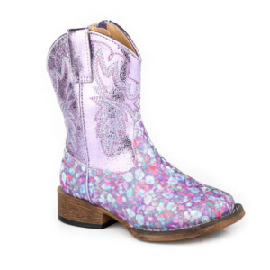 Roper Girl's Boots Toddler 'Glitter Bloom' Glitter Floral/Purple09-017-1903-3644