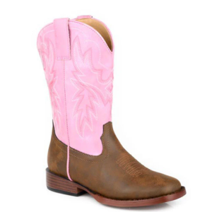 Roper Girl's Boots Kid's 'Gretchen' Tan/Pink 09-018-0191-3692