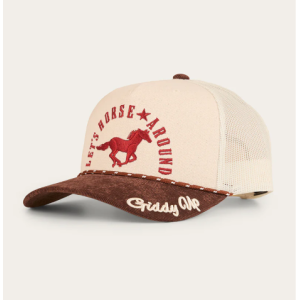 Ringers Western Baseball Cap 'Let's Horse Around' Off White/Chocolate 424029RW-OWH/CH