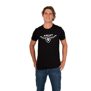 Ariat Men's T-Shirt 'Ariat Shield Horns' Black 10074716