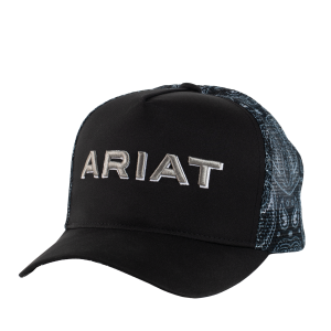 Ariat Trucker Cap 'Paisley' Snap Back Black AC2219