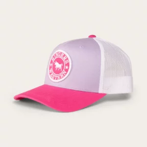 Ringers Western Kid's Signature Bull Trucker Cap Lilac/Candy