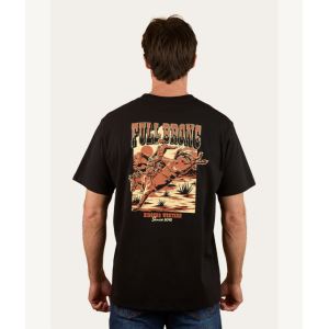 Ringers Western Men's T Shirt 'Full Bronc' Loose Fit Black 125028RW