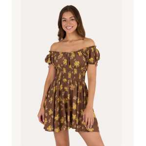 Ringers Western Women's Dress 'Madison' Mini Shirred Toffee 225007RW-TFE
