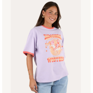 Ringers Western Women's T-Shirt 'Ruffled Up' Oversized Violet 225004RW-VI