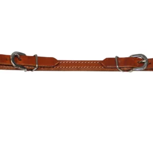 Fort Worth Flat Curb Strap 1/2" Chestnut Leather FOR24-0027 CH