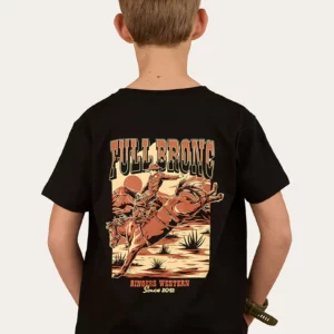 Ringers Western Boy's T-Shirt 'Full Bronc' Classic Fit Black 325011RW-BLK